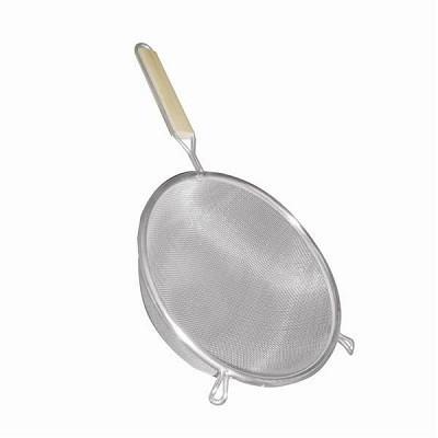 Thunder Group SLSTN3210 10" Wooden Handle Strainer / Double / Fine