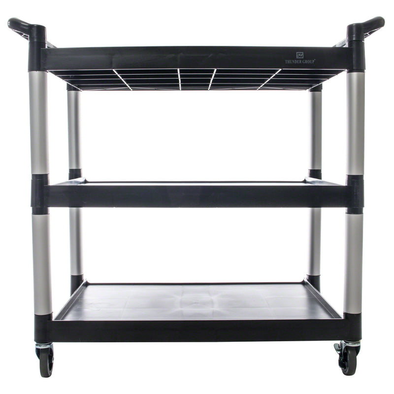 Thunder Group PLBC4019B 3-Tier Bus 40-1/2'' x 19-3/4'' x 37-7/8'' Black Bus Carts
