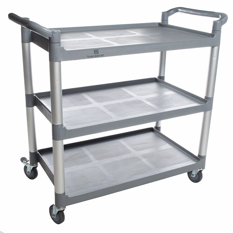 Thunder Group PLBC4019G 3-Tier Bus 40-1/2'' x 19-3/4'' x 37-7/8'' Grey Bus Carts