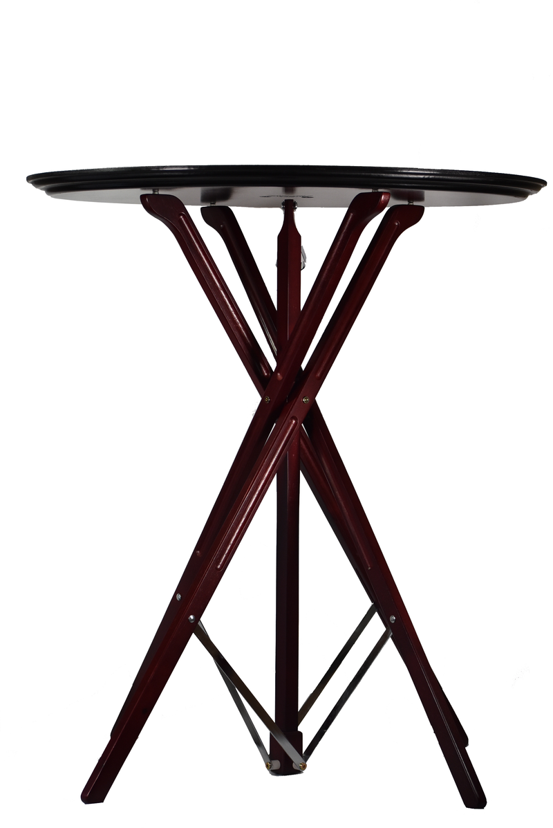 Tablecraft 335W Mahogany Finish Fold-A-Way Tray Stand