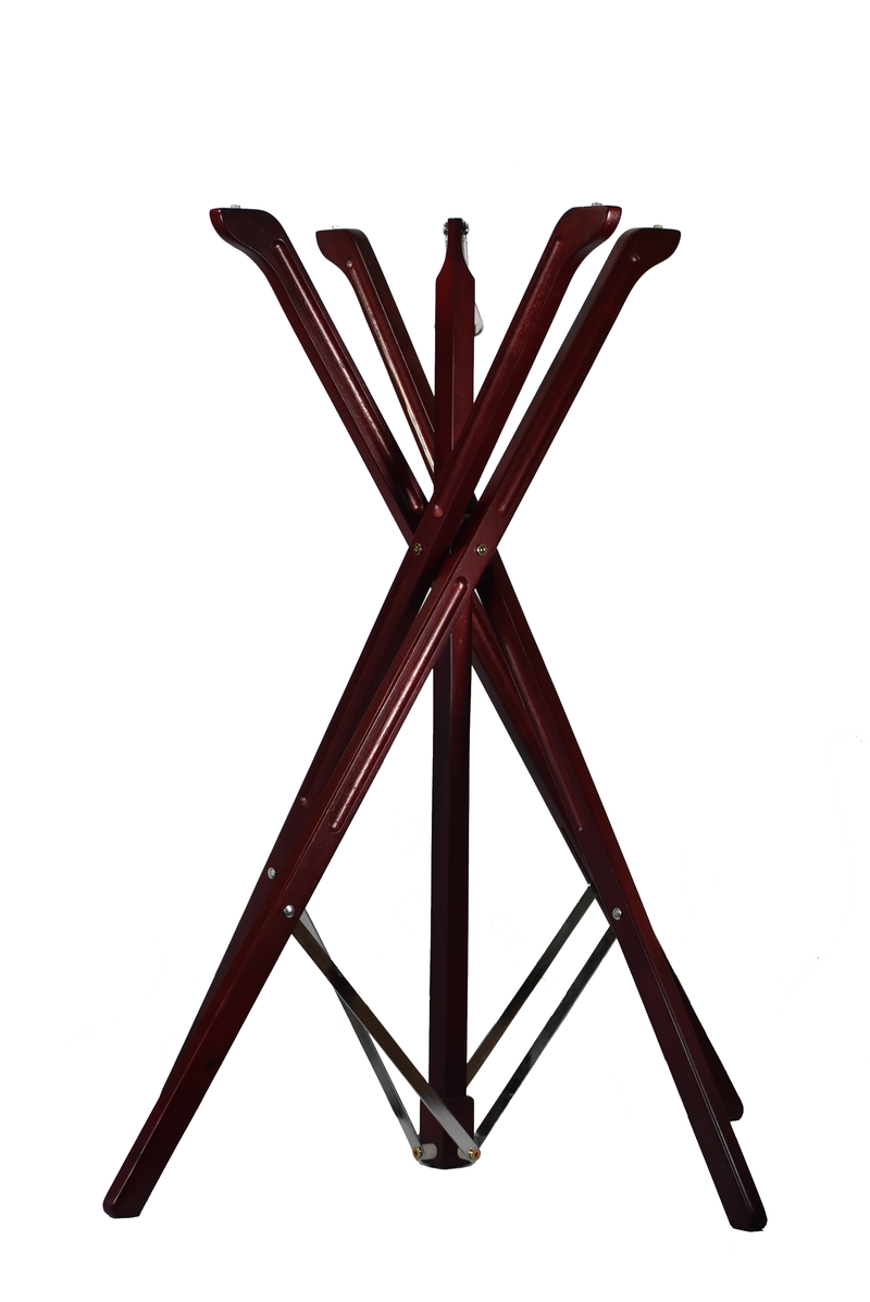 Tablecraft 335W Mahogany Finish Fold-A-Way Tray Stand
