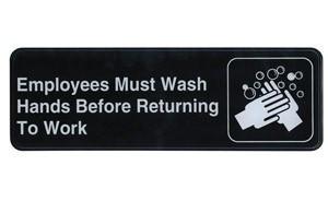 Employees Must Wash Hands Sign (S39-25BK)