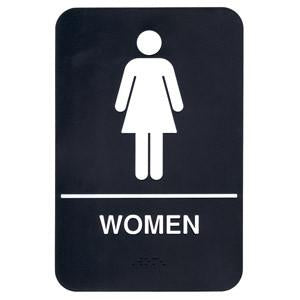 Update S69B-5BK Restroom Sign "Women" 6x9