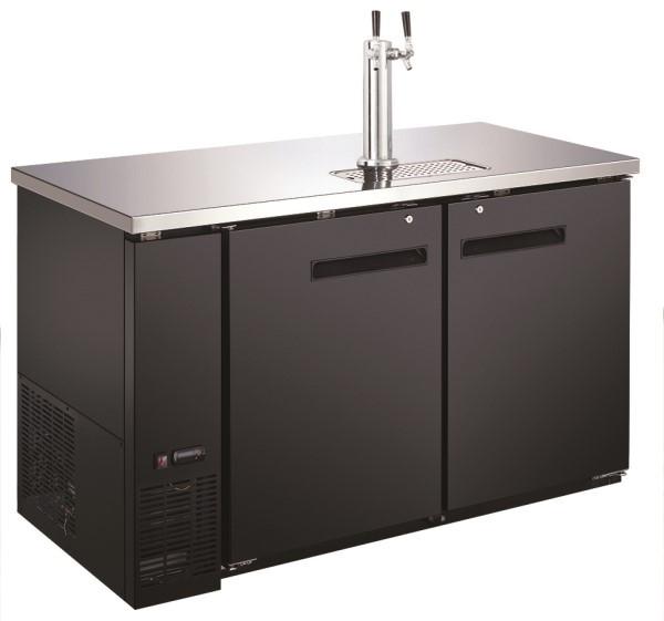 Adcraft USBD-5928/2 U-Star 59" Wide Beer Dispenser with One Dual Tap Tower - (2) 1/2 Keg Capacity