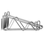 Thunder Group WBSV214 14" Direct Wall Bracket, Double Shelf Support, Chrome