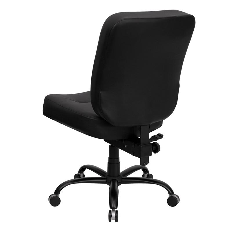 Flash Furniture WL-735SYG-BK-LEA-GG Hercules Series Black Leather Executive Swivel Office Chair With Extra Wide Seat