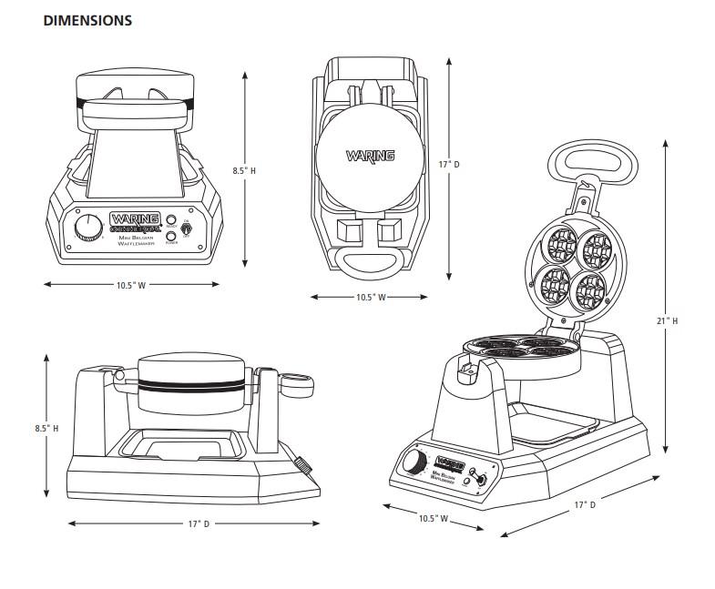 Waring WMB400X Mini Belgian Waffle Maker