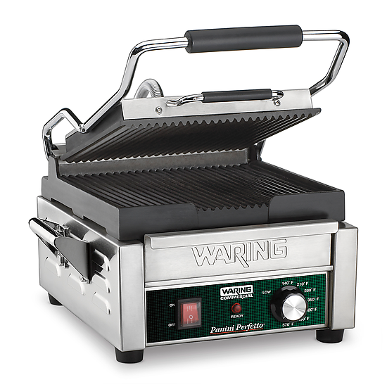 Waring WPG150B Panini Perfetto Electric 9-1/4" X 9-3/4" Cooking Surface Ribbed