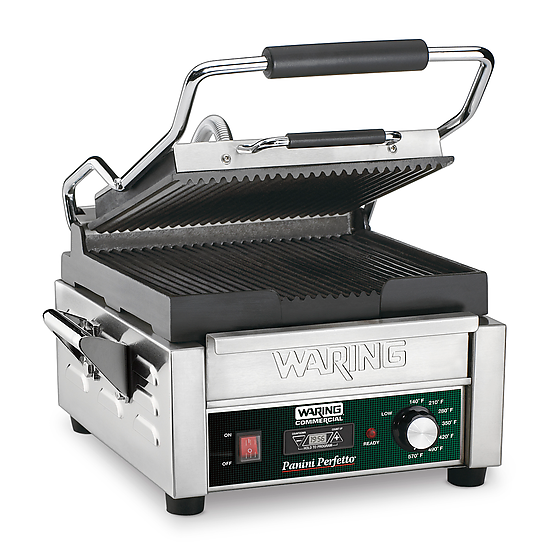 Waring WPG150TB Panini Perfetto Electric 9-1/4" X 9-3/4" Cooking Surface With Timer Ribbed