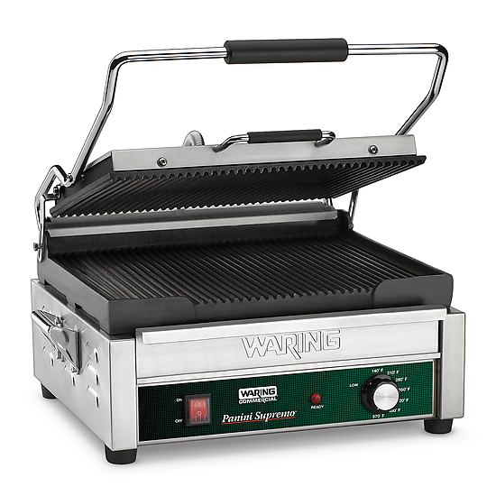 Waring WPG250B Panini Supremo Electric 14-1/2" X 11" Cooking Surface Ribbed