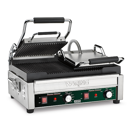 Waring WPG300 Panini Ottimo Dual Panini Grill Electric Double 17" X 9-1/4" Cooking Surface Ribbed