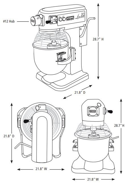 Waring WSM20L 20-Quart Planetary Mixer