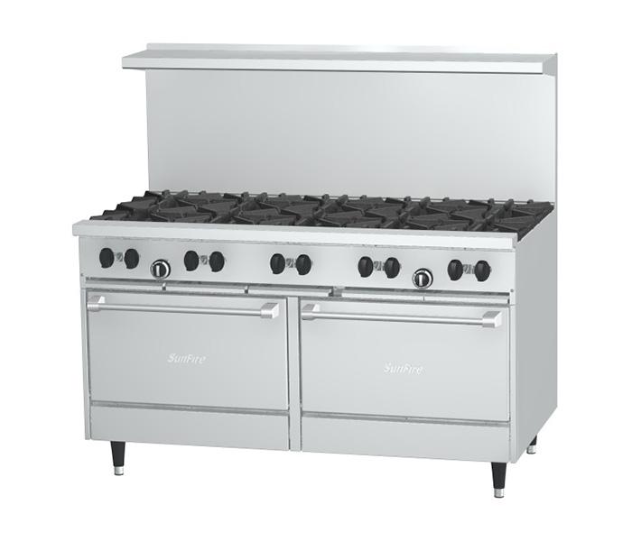 Garland US Range X60-10RR Sunfire Gas 60" (10) 30000 BTU Burners (2) Standard Oven