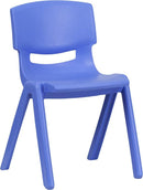 Blue Plastic Stackable School Chair with 13.25'' Seat Height by Flash Furniture