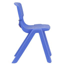 Blue Plastic Stackable School Chair with 13.25'' Seat Height by Flash Furniture