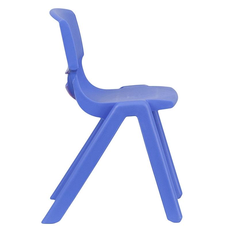 Blue Plastic Stackable School Chair with 13.25'' Seat Height by Flash Furniture