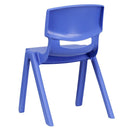 Blue Plastic Stackable School Chair with 13.25'' Seat Height by Flash Furniture
