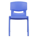 Blue Plastic Stackable School Chair with 13.25'' Seat Height by Flash Furniture