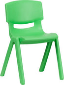 Blue Plastic Stackable School Chair with 13.25'' Seat Height by Flash Furniture