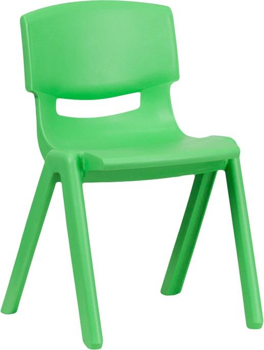 Blue Plastic Stackable School Chair with 13.25'' Seat Height by Flash Furniture
