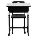 Adjustable Height Student Desk and Chair with Black Pedestal Frame by Flash Furniture