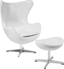 Melrose Egg Chair with Tilt-Lock Mechanism and Ottoman By Flash Furniture