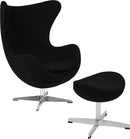 Melrose Egg Chair with Tilt-Lock Mechanism and Ottoman By Flash Furniture