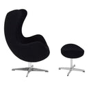 Flash Furniture Wool Fabric Egg Chair with Tilt-Lock Mechanism and Ottoman