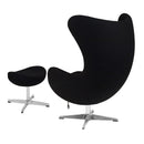 Flash Furniture Wool Fabric Egg Chair with Tilt-Lock Mechanism and Ottoman