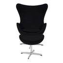 Flash Furniture Wool Fabric Egg Chair with Tilt-Lock Mechanism and Ottoman