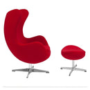 Flash Furniture Wool Fabric Egg Chair with Tilt-Lock Mechanism and Ottoman
