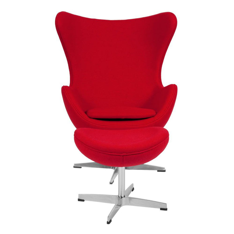 Flash Furniture Wool Fabric Egg Chair with Tilt-Lock Mechanism and Ottoman