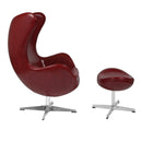 Flash Furniture Cordovan Leather Egg Chair with Tilt-Lock Mechanism and Ottoman