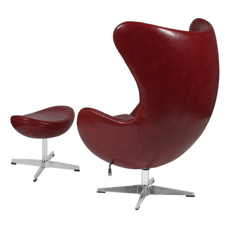 Flash Furniture Cordovan Leather Egg Chair with Tilt-Lock Mechanism and Ottoman