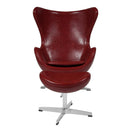 Flash Furniture Cordovan Leather Egg Chair with Tilt-Lock Mechanism and Ottoman