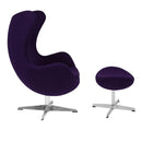 Flash Furniture Wool Fabric Egg Chair with Tilt-Lock Mechanism and Ottoman