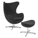 Flash Furniture Wool Fabric Egg Chair with Tilt-Lock Mechanism and Ottoman