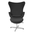 Flash Furniture Wool Fabric Egg Chair with Tilt-Lock Mechanism and Ottoman