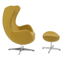 Flash Furniture Wool Fabric Egg Chair with Tilt-Lock Mechanism and Ottoman
