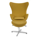 Flash Furniture Wool Fabric Egg Chair with Tilt-Lock Mechanism and Ottoman