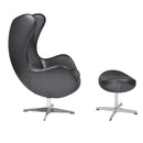 Flash Furniture Leather Egg Chair with Tilt-Lock Mechanism and Ottoman