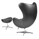 Flash Furniture Leather Egg Chair with Tilt-Lock Mechanism and Ottoman