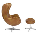 Flash Furniture Leather Egg Chair with Tilt-Lock Mechanism and Ottoman