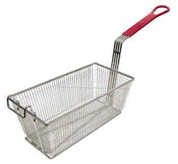 Adcraft FBR-13612 Standard Front Hook Fry Basket - Red Handle