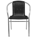 Flash Furniture Aluminum And Rattan Commercial Indoor-Outdoor Restaurant Stack Chair - Set of 2
