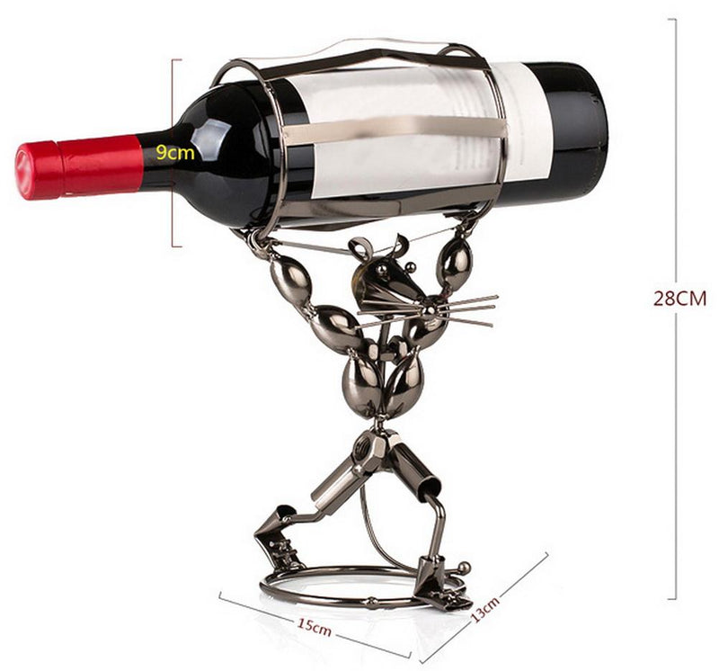 Wine Holder Stainless Steel Wine Rack Modern Metal Wine Rack Animal