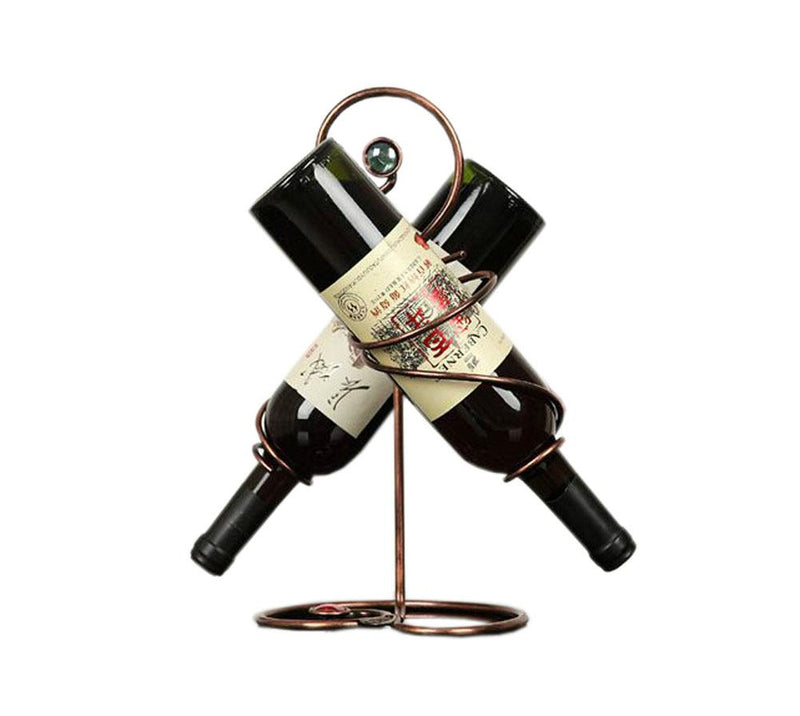 Hold Two Wine Bottle Wine Rack Storage Organizer Display Holder Golden