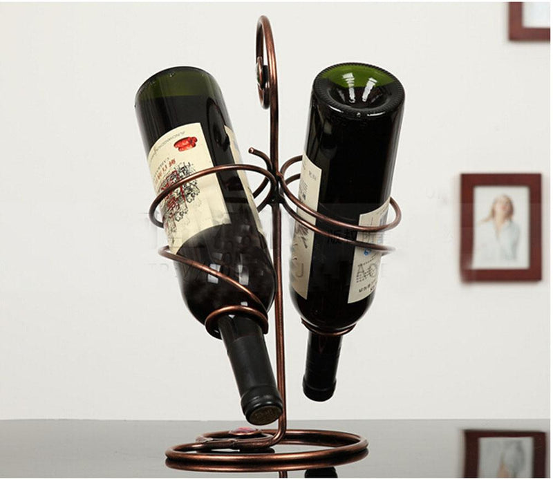 Hold Two Wine Bottle Wine Rack Storage Organizer Display Holder Golden