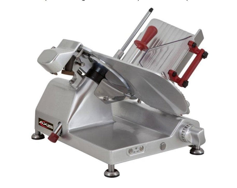 Axis AX-S13G Manual Aluminum Meat Slicer - 13” Blade, 1/2 HP, Gear Drive