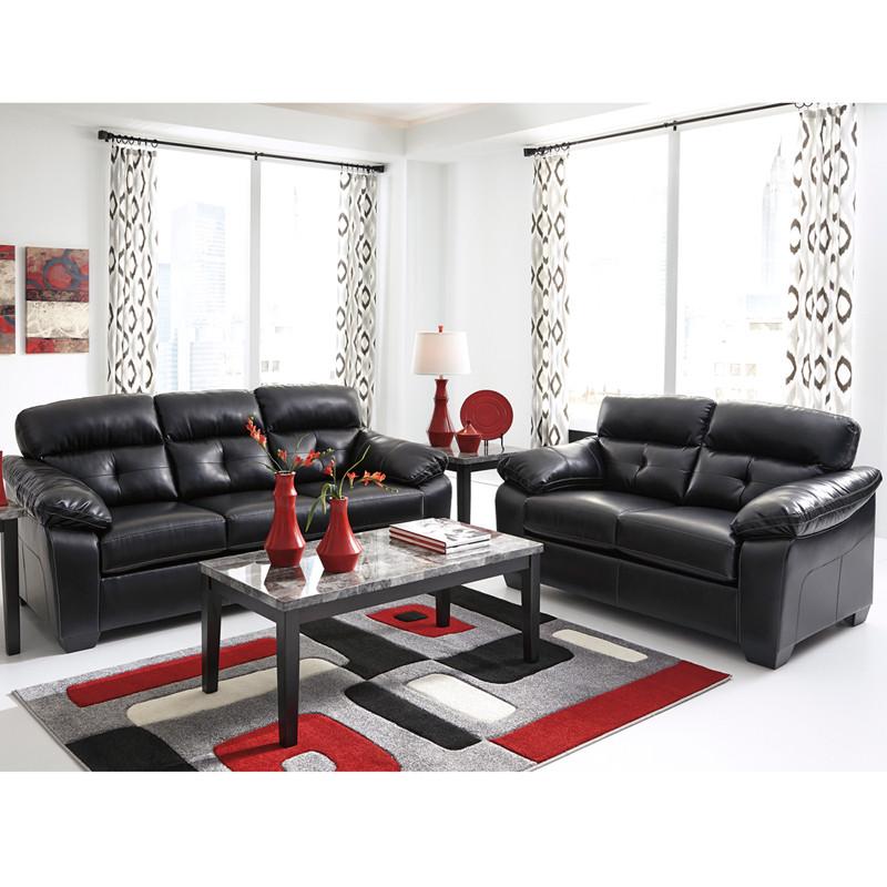 Flash Furniture Benchcraft Bastrop Living Room Set In Midnight Durablend